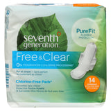 Seventh Generation - Free And Clear Pads - Overnight - Case Of 6 - 14 Count